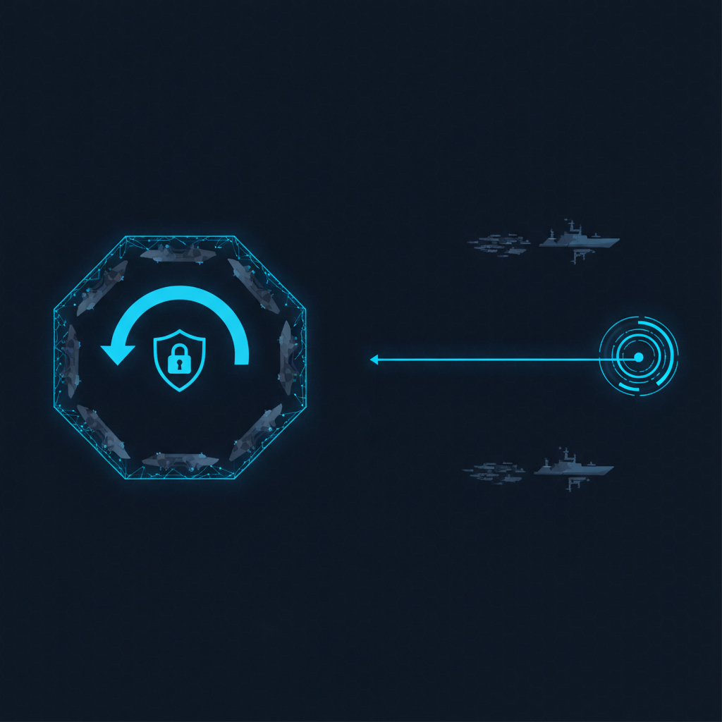 Defence logistics data flowing from a fleet into a local, controlled environment instead of an external centralised hub